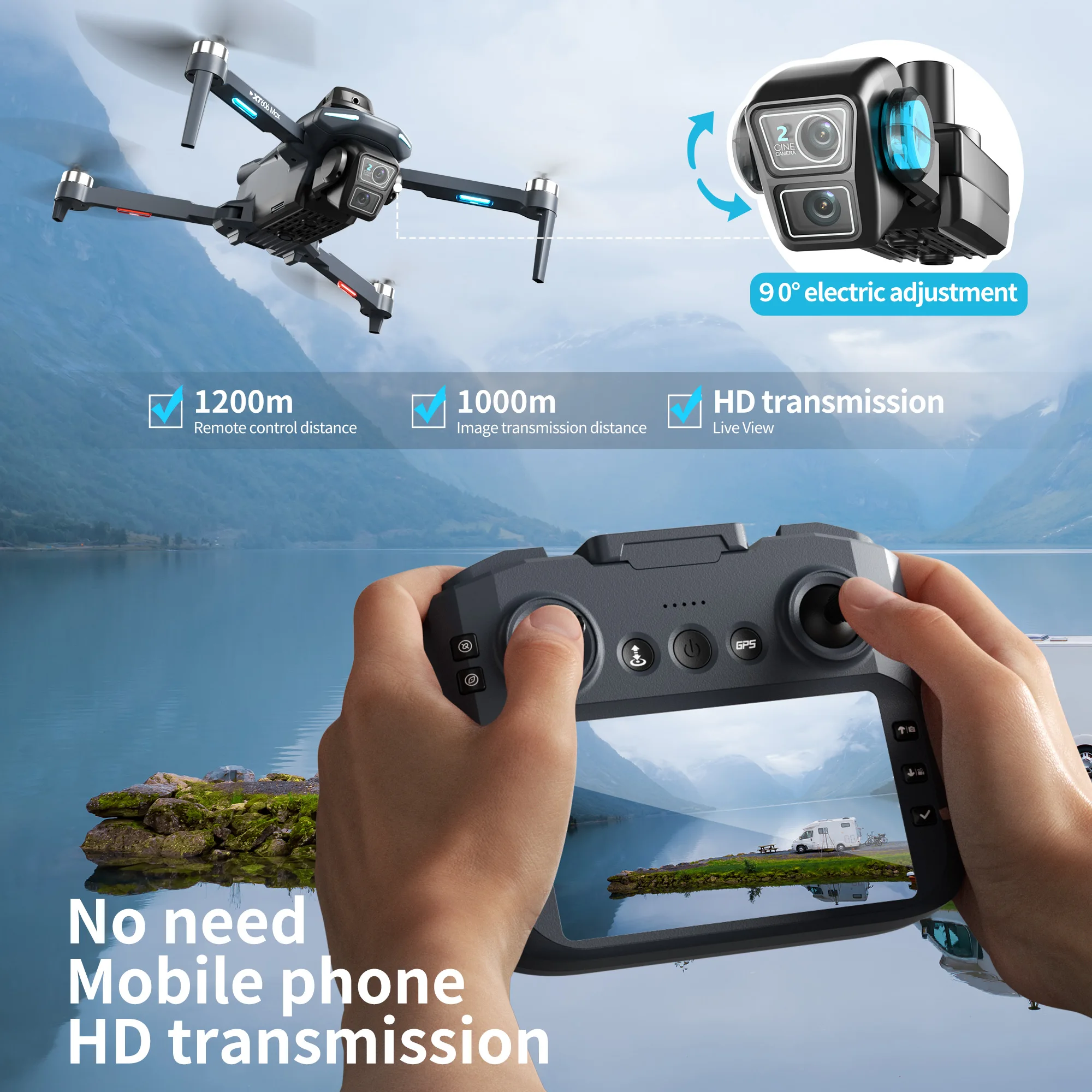 Drone Lenovo XT606 MAX GPS 4K  - Drone Photogrammetry ulasan dan harga